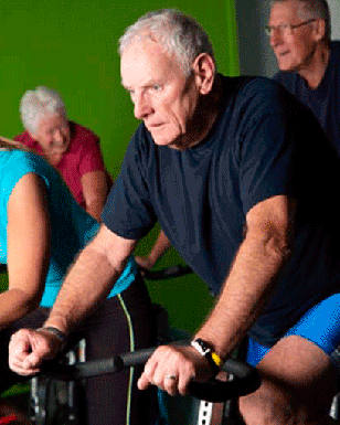 man on exercise bike